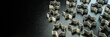 Christmas concept: Backlit star shaped cookie cutters on a countertop. Web banner.