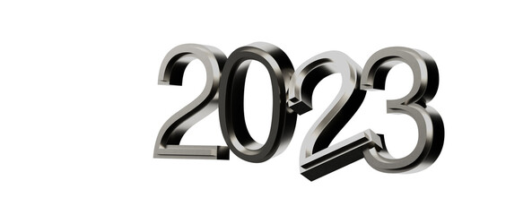 Poster - Typography design of 2023 with 3d style design