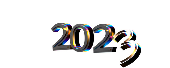 Aufkleber - Happy New Year 2023. 3D illustration numbers isolated