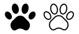 Fototapeta Pokój dzieciecy - Paw foot trail print of cat. Dog, pawprint, cat paw print on white background.