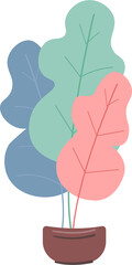 Poster - Colorful houseplant semi flat color raster object. Full sized item on white. Unusual plant for living room decoration simple cartoon style illustration for web graphic design and animation