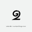 2g or g2 letter and number logo design