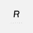 Letter R plus negative space shopping bag logo icon