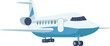 Airpline semi flat color raster object. Full sized item on white. Commercial airline. Civil aviation. International flight simple cartoon style illustration for web graphic design and animation