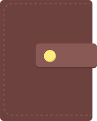 Poster - Brown leather wallet semi flat color raster object. Full sized item on white. Gift for men. High quality accessory simple cartoon style illustration for web graphic design and animation