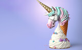 Fototapeta Konie - Fairytale unicorn ice cream