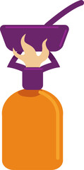 Poster - Cooking gas cylinder with frying pan semi flat color  raster object. Container with flammable mixture. Full sized item on white. Simple cartoon style illustration for web graphic design and animation