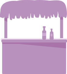Poster - Tropical bar stand semi flat color  raster object. Drinking cocktails on beach. Waterfront restaurant. Full sized item on white. Simple cartoon style illustration for web graphic design and animation