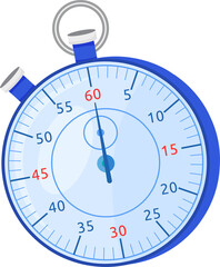 Poster - Sports stopwatch semi flat color  raster object. Sporting equipment. Sports gear. Fitness tool. Full sized item on white. Simple cartoon style illustration for web graphic design and animation