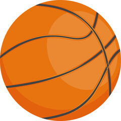 Poster - Basketball semi flat color  raster object. Sporting equipment. Sports gear. Fitness tool. Full sized item on white. Simple cartoon style illustration for web graphic design and animation