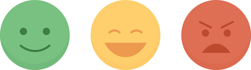 Poster - Emojis semi flat color  raster element set. Full sized objects on white. Electronic messages and conversations. Emotional symbols simple cartoon style illustration for web graphic design and animation