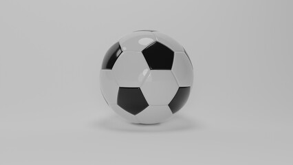 Wall Mural - Classic soccer shiny leather ball isolated on white background. Football concept. Sport. 3D render