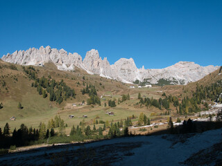 Along the meadows surrounding La Villa. Dolomites, Trentino-Alto Adige region, Italy.