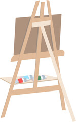 Fototapete - Easel for painting semi flat color raster object. Full sized item on white. Portable tool for outdoor drawing. Simple cartoon style illustration for web graphic design and animation