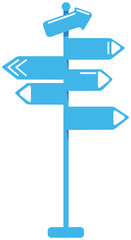 Poster - Street pointers semi flat color raster object. Full sized item on white. Choosing direction. Setting destination. Simple cartoon style illustration for web graphic design and animation