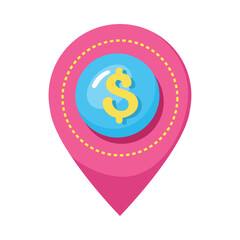 Sticker - dollar symbol in pin location