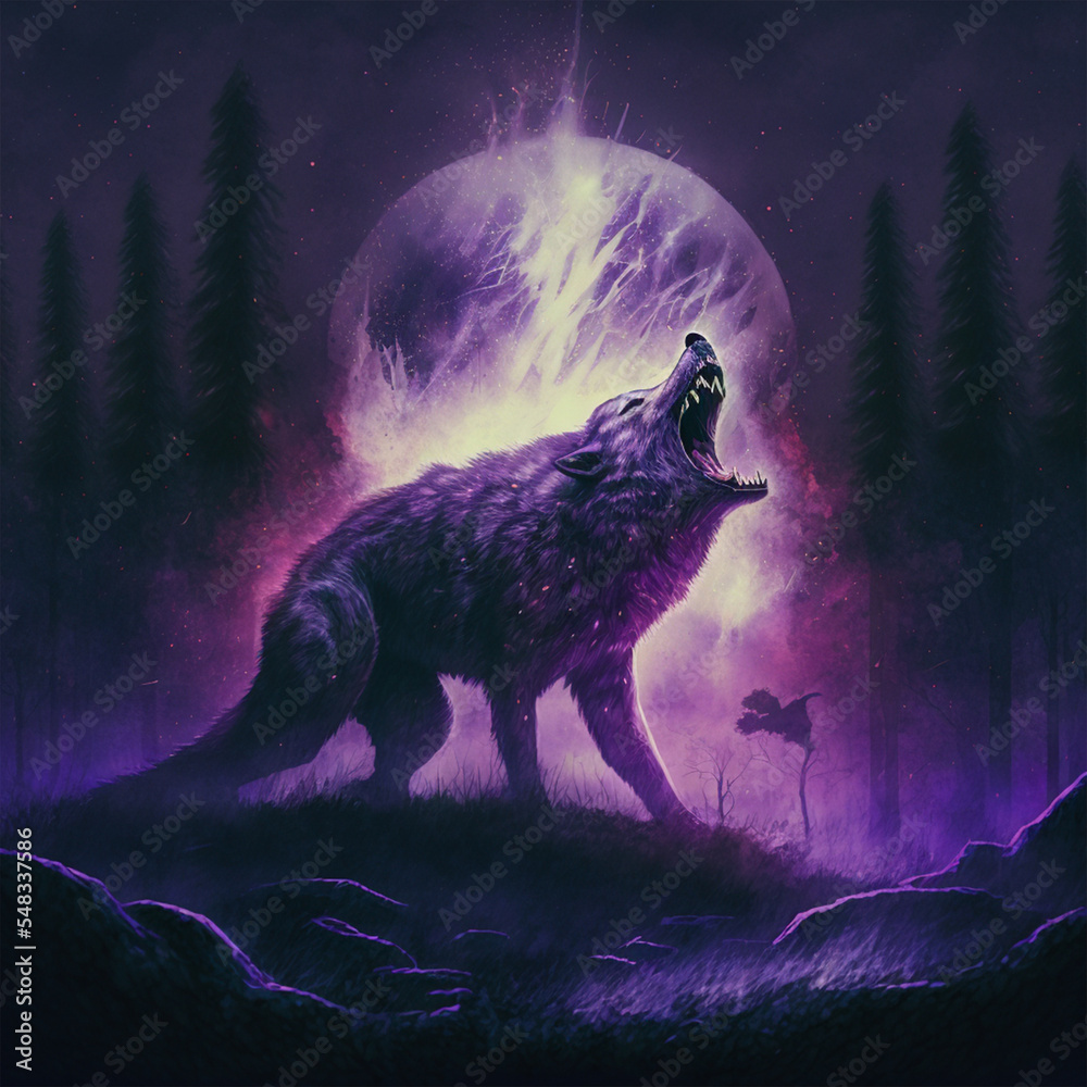 Giant beast wolf monster illustration Stock Illustration | Adobe Stock