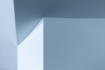 Wall Mural - Abstract blue minimal architecture background, interior fragment