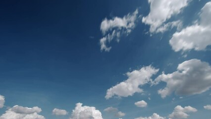 Wall Mural - blue sky background with white clouds, rain clouds on sunny summer day..