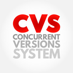 Poster - cvs - concurrent versions system acronym, technology concept background