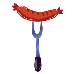 Poster - fresh sausage in fork