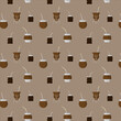 Vector flat illustration of an argentinian mate seamless pattern. Argentine mate
