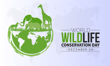 Vector Illustration Design Concept Of World Wildlife Conservation Day Observed On December 4