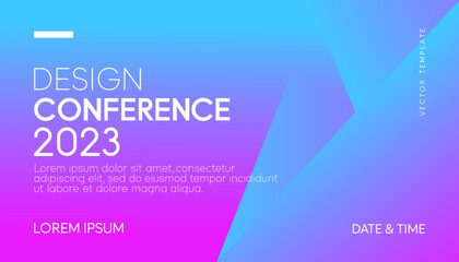 Poster - Abstract modern business conference design template with gradient geometric shape effect. Dynamic flyer layout. Vector, 2023