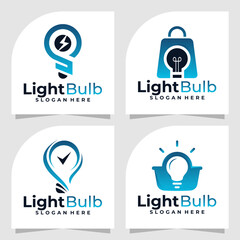 Wall Mural - set of Light bulb logo vector design template