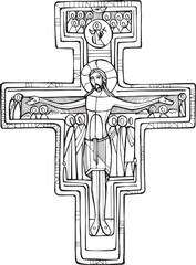 Wall Mural -  Hand drawn illustration of the Cross of Saint Damian.