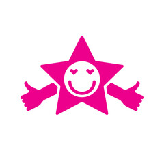 thumbs up, happy star icon