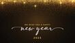 Happy new year 2023 background with golden glitter