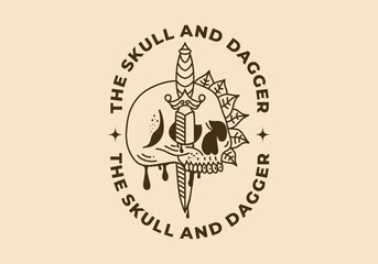 Wall Mural - Vintage art illustration of the skull and the dagger