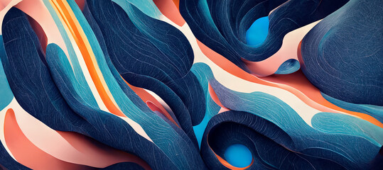 Vibrant blue colors abstract wallpaper design