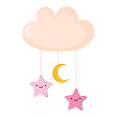 Sticker - baby mobile with cute stars