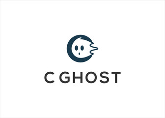 c ghost logo design vector