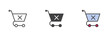 © alekseyvanin - Shopping cart with x mark different style icon set