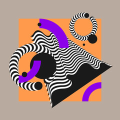 Poster - Composition with geometric shapes. Abstract background for design. Trendy stylish graphics