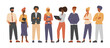 © Wanlee - Diverse group of business people concept vector illustration. Business multinational and multiracial team. Male and female office staff of various race in casual outfit. Community of different people