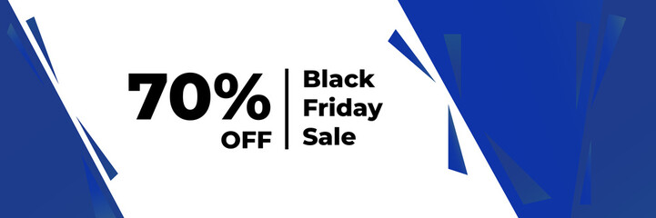 Canvas Print - Black Friday and Cyber Monday banner long narrow header for website. 3d black and blue realistic design and sale text. Stock vector illustration.