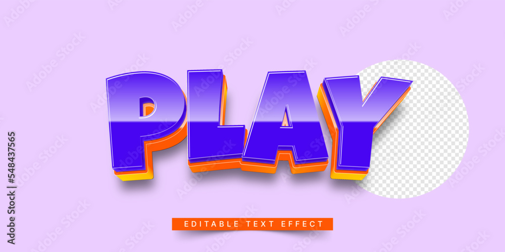 Title Vector Fun Cartoon Text Effect Mockup. Playful Title Design Stock Vector | Adobe Stock
