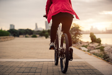 Wall Mural - Riding bike on the coast path