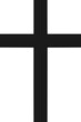 Christian symbol black simple cross isolated