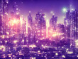 Abstract Downtown city lights in rushhour. Wallpaper Background, digital art