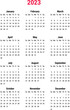 © Volodymyr - Calendar 2023 vector template layout vector image. 2023 Yearly English calendar. New year wall planner design. A4, A3 A5 or letter format. Week starts on Sunday.
