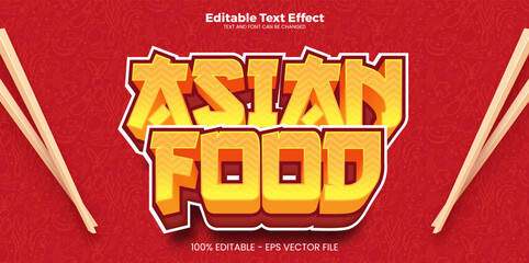 Wall Mural - Asian Food editable text effect in modern trend style
