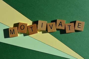 Sticker - Motivate, word as banner headline