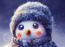 New Year Snowman. AI Render