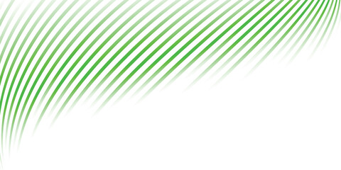 White abstract background and green line wave 