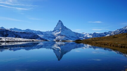 Sticker - Famous Matterhorn Zermatt on a sunny winter day